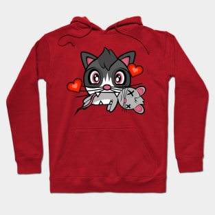 Lovestruck Cat Amanda with Dead Mouse Hoodie